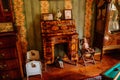 Velke Brezno, Czech Republic, 26 June 2021: chateau Velke Brezno, castle interior of children`s room with miniature furniture,