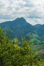 Velky Rozsutec and Osnica hills from Sokolie hill in Mala Fatra mountains in Slovakia Royalty Free Stock Photo