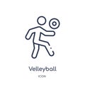 Velleyball icon from olympic games outline collection. Thin line velleyball icon isolated on white background Royalty Free Stock Photo