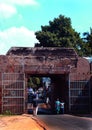 Vellore fort battlement main entrance gate with people