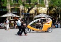 Velo Tourist Bike Cab Riders Barcelona Royalty Free Stock Photo