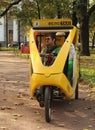 Velo Transport in Sankt Petersburg Russia. Vehicles of transport without engine as an alternative to cabs