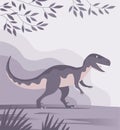 Velociraptor with dangerous claws of the Jurassic period