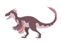 Cartoon isolated illustration velociraptor with dangerous claws Royalty Free Stock Photo