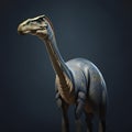 Velociraptor dinosaur on dark background. 3d rendering AI generated