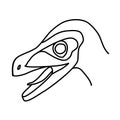 Velociraptor Icon. Doodle Hand Drawn or Black Outline Icon Style