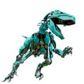 Velociraptor robot in an agry attack Royalty Free Stock Photo
