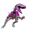 Velociraptor robot in an agry attack Royalty Free Stock Photo