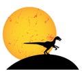 Velociraptor sunset sunrise moon silhouette