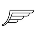 Velocity wings race icon outline vector. Labor dark shoe