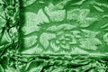 Velor green fabric Velvet pattern carved from under an uncircumcised pile of heaps Velvet Burntout Devore this type It`s just a