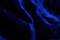 Velour fabric dark blue close up texture for background, wallpaper Royalty Free Stock Photo
