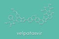 Velpatasvir hepatitis C virus HCV drug molecule. Skeletal formula.