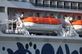 Velsen, the Netherlands - June 6th 2023: MSC Euribia lifeboat