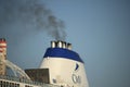 Velsen, The Netherlands - Oktober, 15th 2017:  Columbus cruiseship, detail of funnel Royalty Free Stock Photo