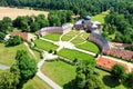 Veltrusy Chateau aerial view nice weather in Czech Republic Royalty Free Stock Photo