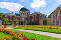 Veltrusy Chateau nice weather with flowers in Czech Republic Royalty Free Stock Photo