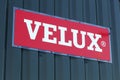 Velux logo on a wall