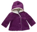 Velvet baby outwear coat isolated.