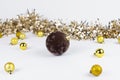 Velvet ball, Christmas bauble among Xmas ornament