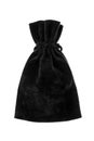 Velvet black pouch isolated on white Royalty Free Stock Photo