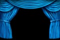 Velvet blue curtain frame