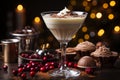 Creamy Eggnog Cinnamon Dessert Martini with Nutmeg