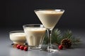 Creamy Eggnog Cinnamon Dessert Martini with Nutmeg