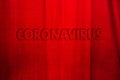 Velvet fabric with text Caronavirus Royalty Free Stock Photo