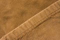 Velvet pant texture, cotton fabric. Pocket and rivet. Textile background Royalty Free Stock Photo