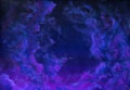 Velvet Violet clouds in the starry night sky artwork background painting on canvas