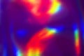 Velvet Violet Holographic abstract background. Rainbow neon glass texture pattern. Trendy reeded refract effect