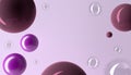 Velvet Violet spheres, abstract balls, multicolored balloons, candy, geometric background