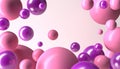 Velvet Violet spheres, abstract balls, multicolored balloons, candy, geometric background