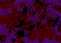 Spots, blots, splashes, drops in abstract texture in trendy velvet violet.