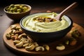 Velvety Bowl creamy pistachio butter. Generate Ai