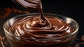 Velvety chocolate cream flows from a whisk, enriching a table-bound bowl, Ai Generated Royalty Free Stock Photo