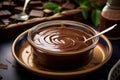 Velvety Chocolate pudding. Generate Ai Royalty Free Stock Photo