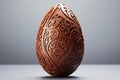 Velvety Milk chocolate egg. Generate Ai Royalty Free Stock Photo