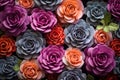 Velvety Roses succulent flowers petal. Generate Ai