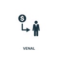 Venal icon. Premium style design from corruption icon collection. Pixel perfect Venal icon for web design, apps Royalty Free Stock Photo