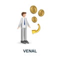 Venal icon in 3d. Colored illustration from corruption collection. Creative Venal icon for web design, templates Royalty Free Stock Photo