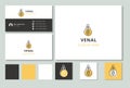 Venal logo design with editable slogan. Branding book and business card template.