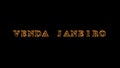 Venda janeiro fire text effect black background