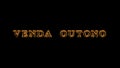 Venda outono fire text effect black background