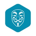 Vendetta mask icon, simple style