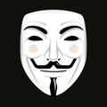 Vendetta mask, symbol of the Anonymous movement hacktivism. Editorial Vector Royalty Free Stock Photo