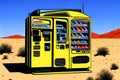 Vending machine and ATM in the desert Royalty Free Stock Photo