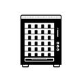 Black solid icon for Vending machine, merchandise and trading Royalty Free Stock Photo