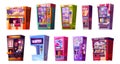 Vending machine icon with snack, candy and popcorn Royalty Free Stock Photo